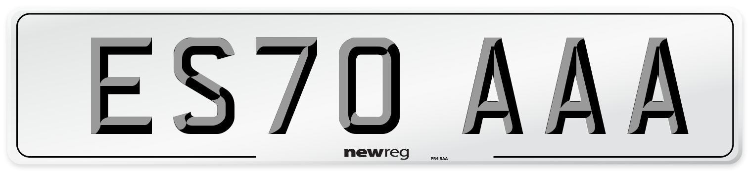 ES70 AAA Number Plate from New Reg